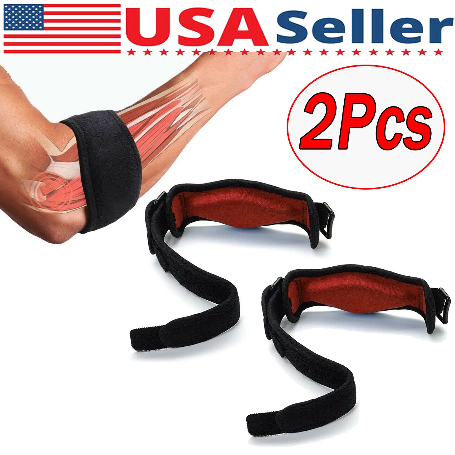 2X Tennis Elbow Brace Support Arthritis Tendonitis Joint Strap Band Wrap Sports