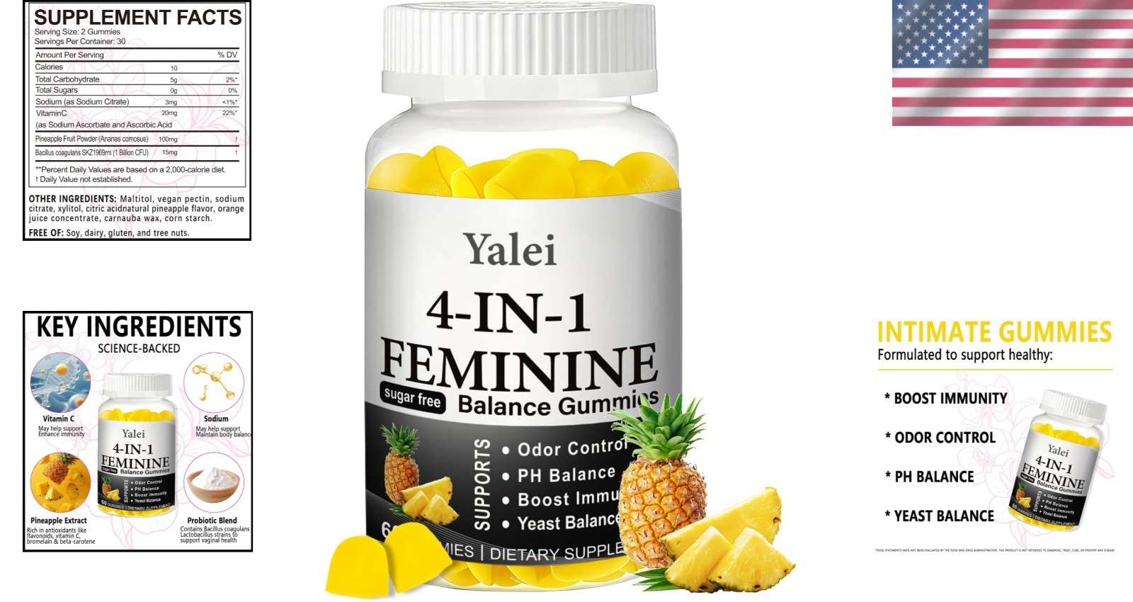 4-in-1 Nuora Feminine Balance Gummies PH Balance Gummies for Women -…