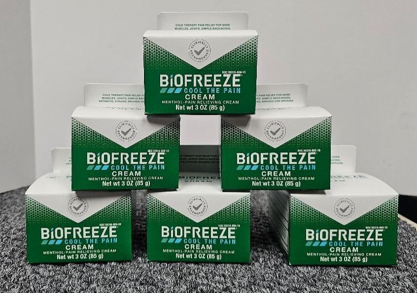 6 X BIOFREEZE Cool the Pain CREAM 3oz/ea Menthol Pain Relieving exp 03/27