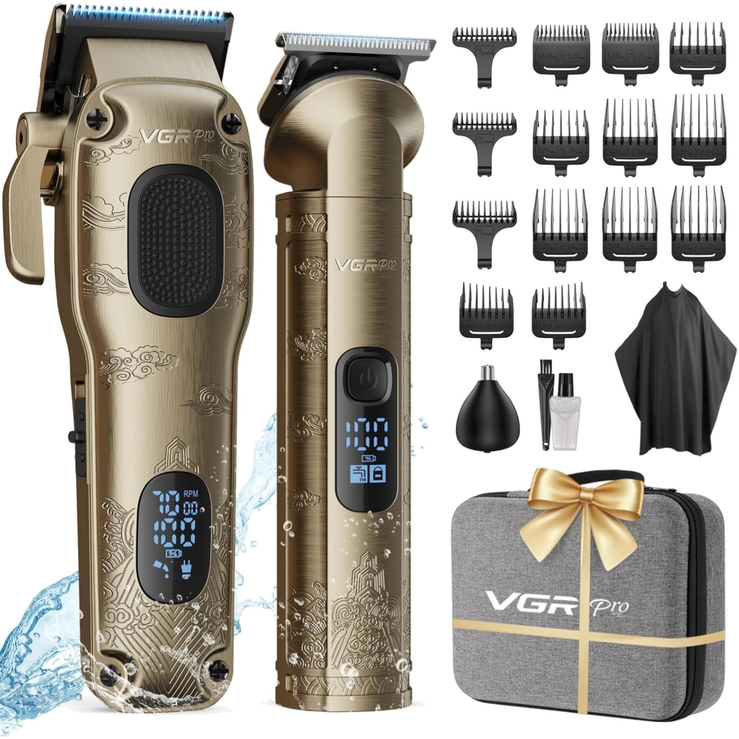 Vgrpro Men’s Grooming Kit – Complete Hair Clipper & Trimmer Set with Accessories