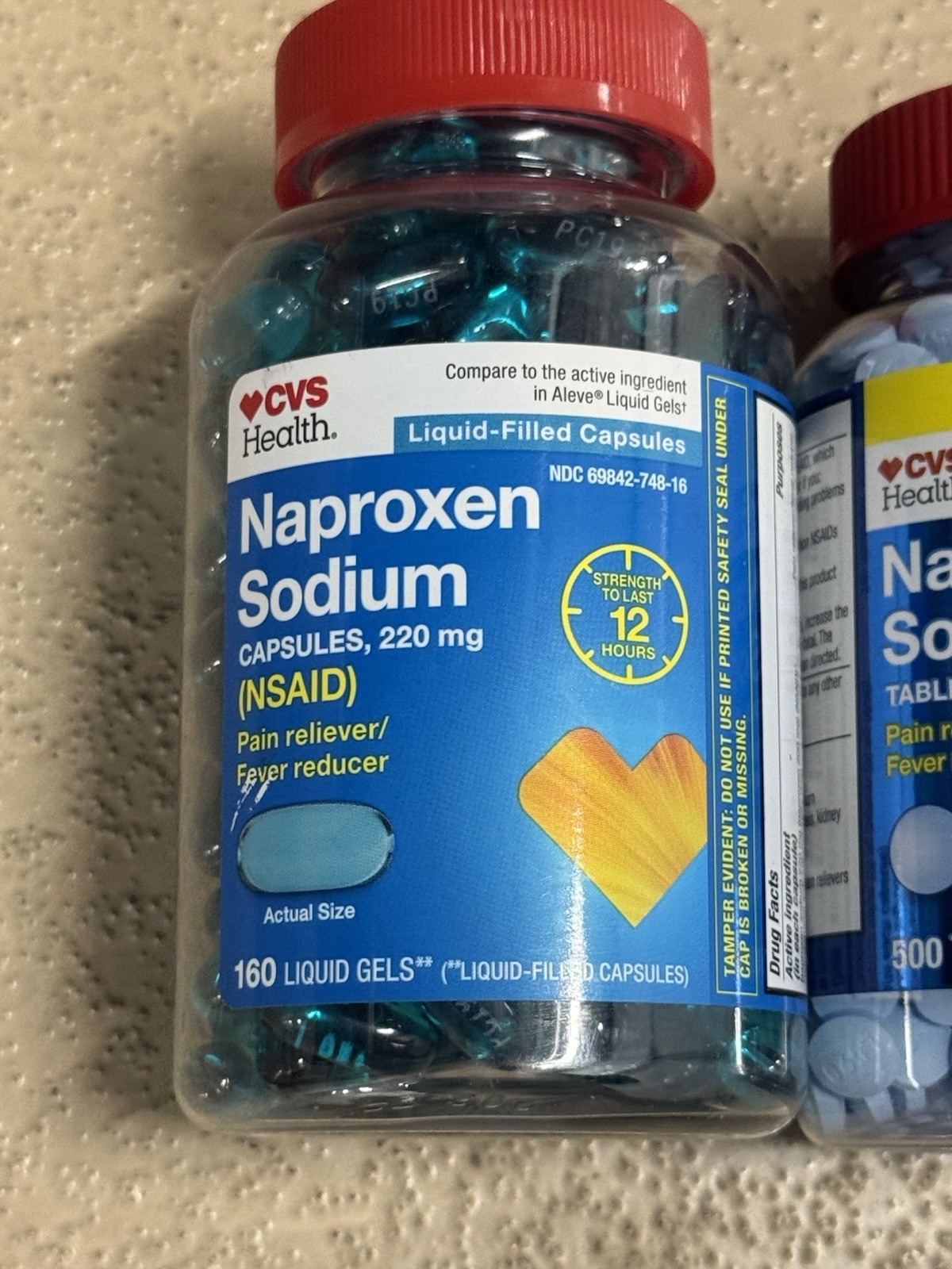 CVS Naproxen Sodium Ibuprofen 220mg Capsules (160) & Tablets 1000 Exp 5/26 8/26