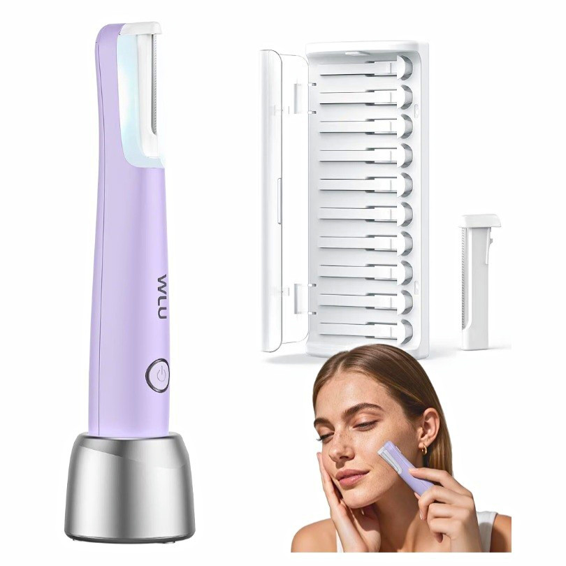 WLU Precision Facial Shaver for Women, Foil Head, LED Light, USB Rechargeable