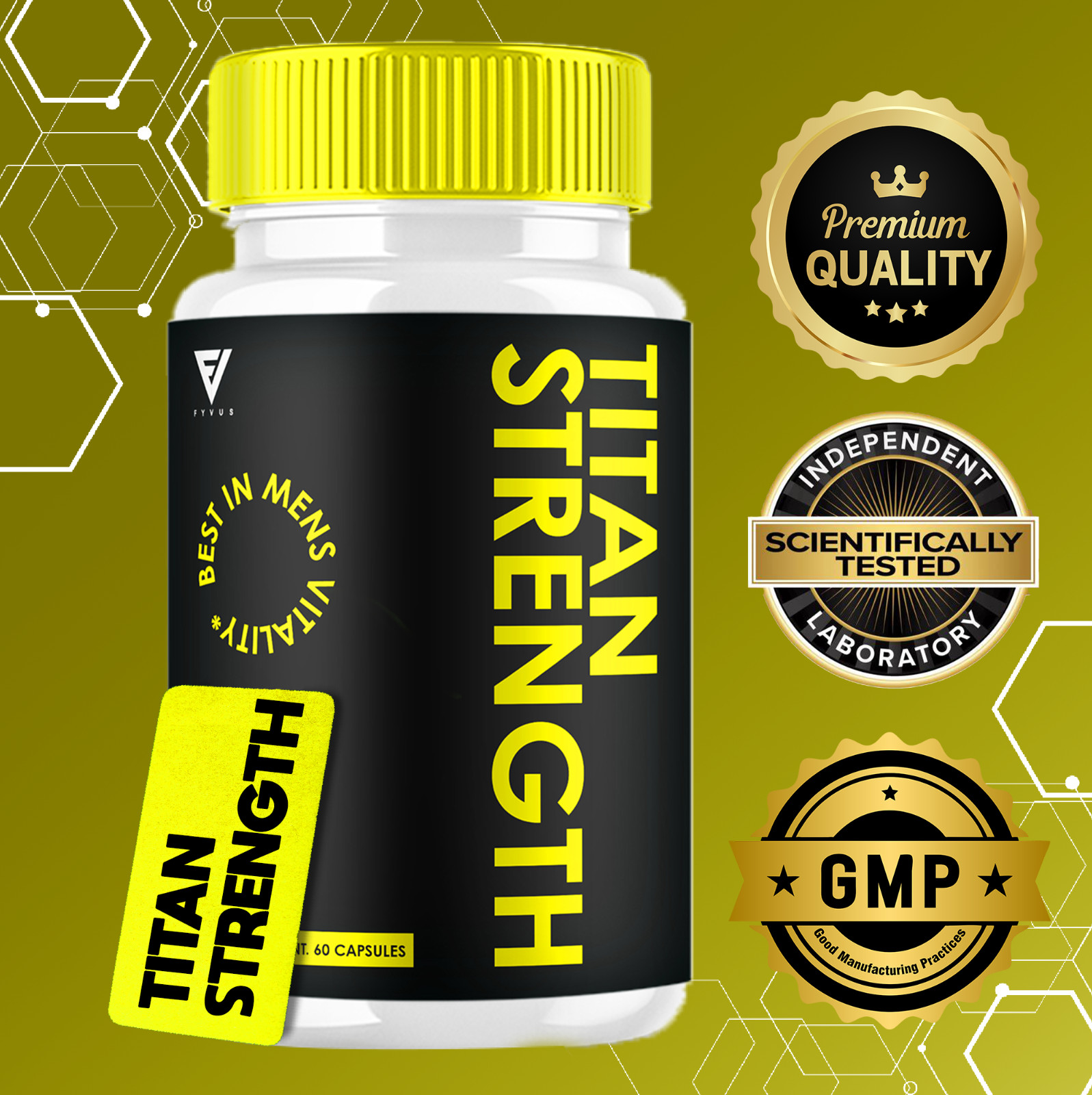 (3 Pack) Titan Strength Capsules for Male Performance ED Reviews (180 Capsules)