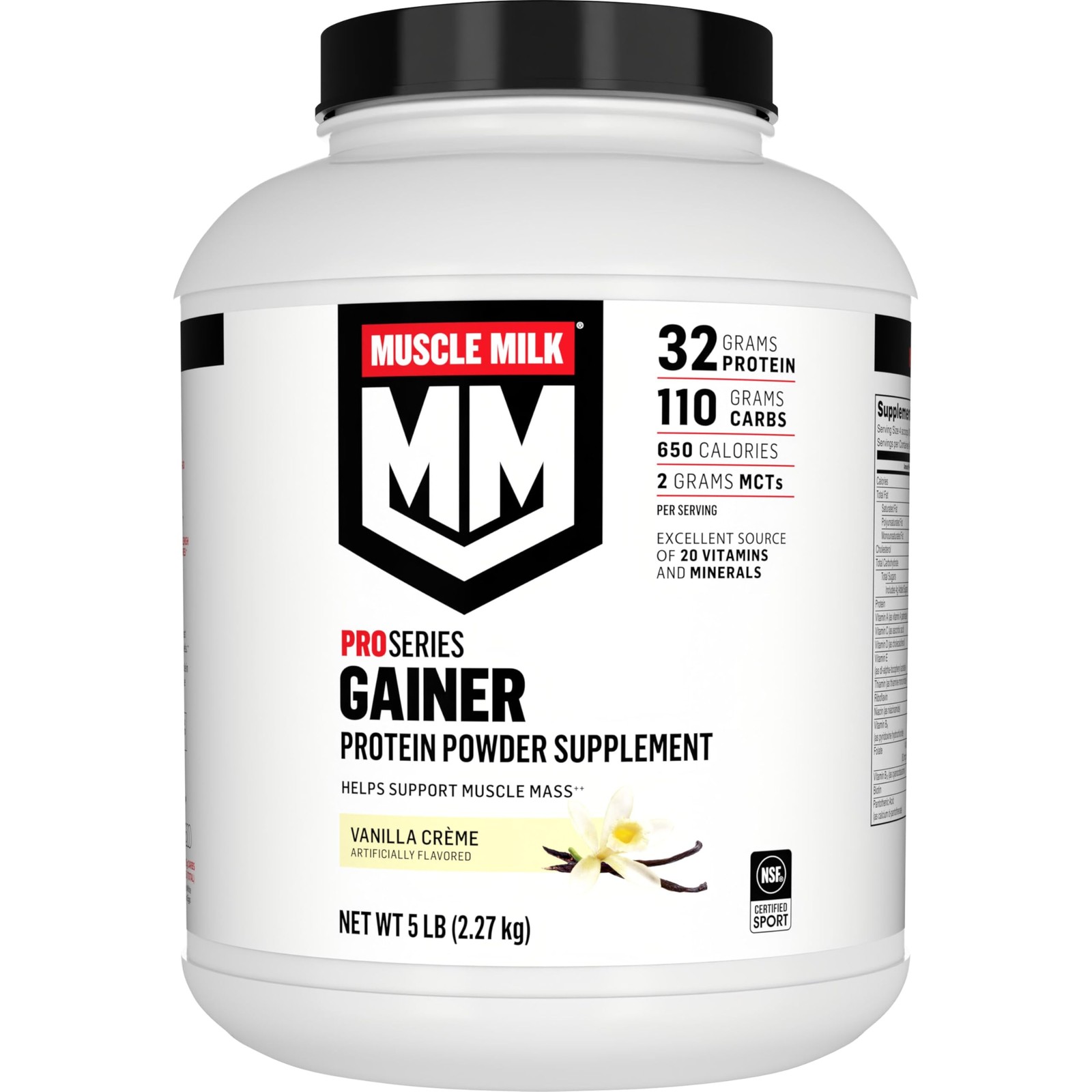 Muscle Milk Gainer Protein Powder, Vanilla 5 Pound (Pack of 1), Creme