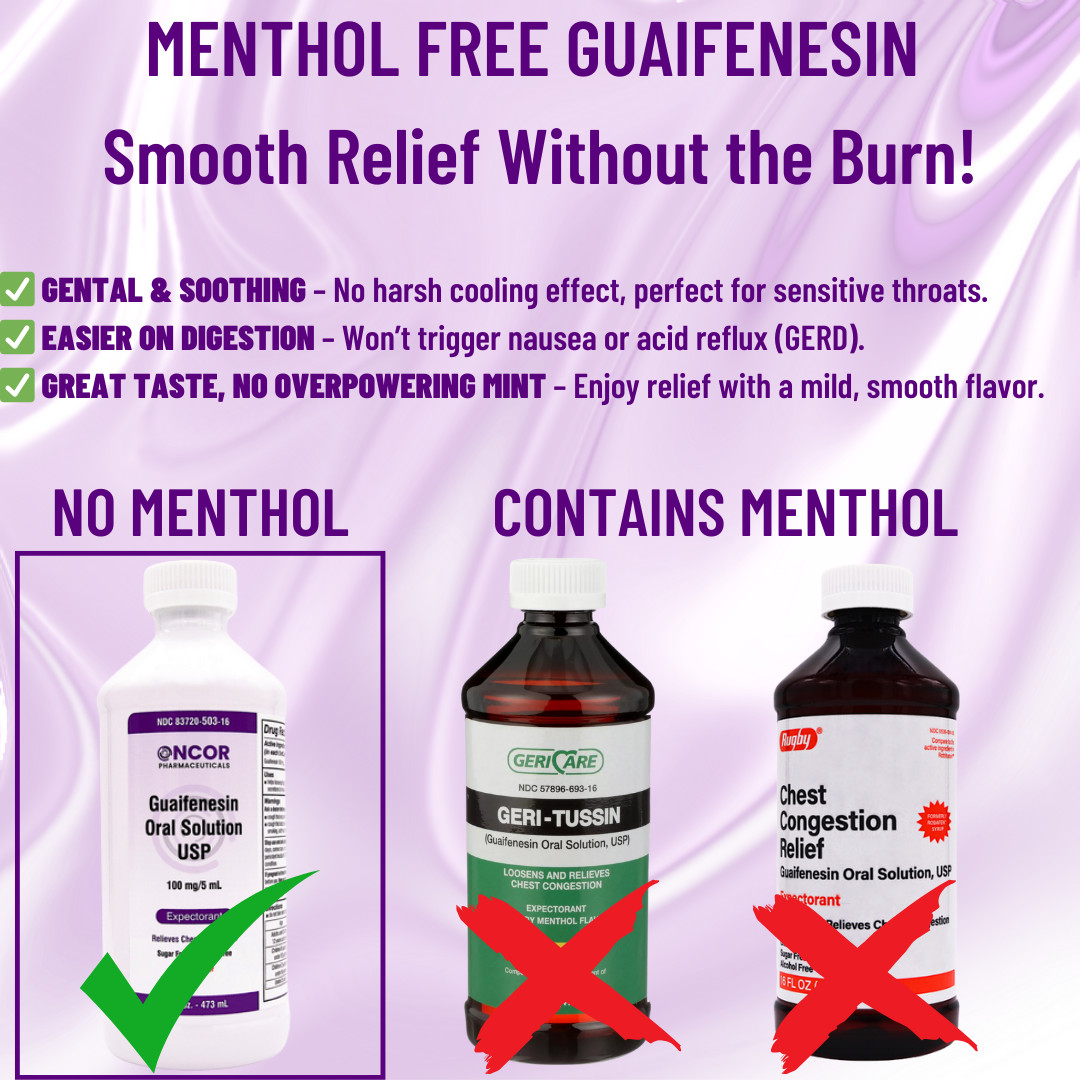 Guaifenesin Liquid 100 mg/5 mL – 16 fl oz (12 Pack) | Oncor | No DM Expectorant