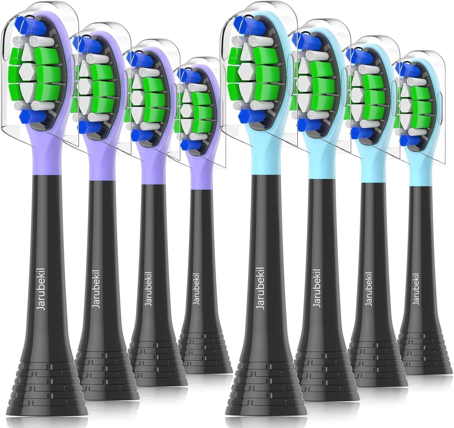 8 Pack Electric Toothbrush Replacement Heads Soft Bristles Black Brush Heads