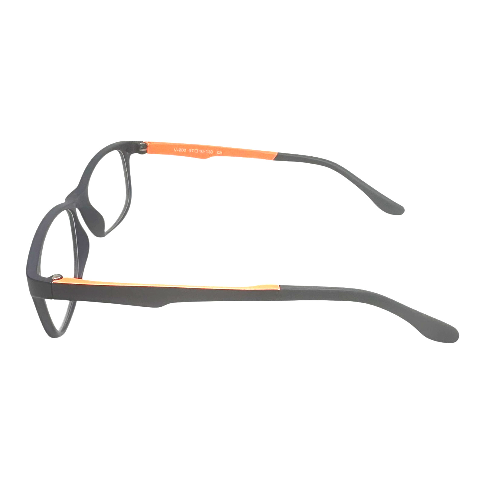 Eyeglasses unisex Kids Rectangular Navy Blue Whit Orange Arms Light Weight New