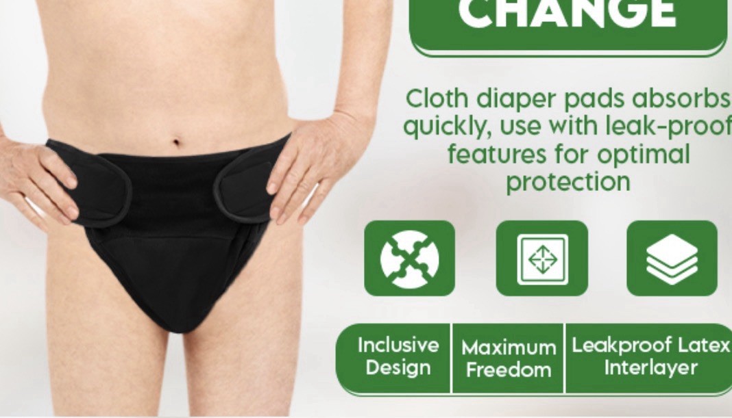 Unisex Adult Cloth Diaper Cover Waterproof | Reusable Liner | Washable | Large