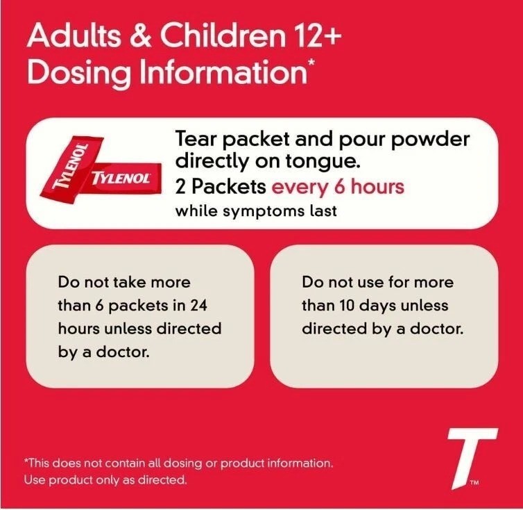 Tylenol Extra Strength Dissolve Packs with Acetaminophen, Berry, 32 ct FREE SHIP