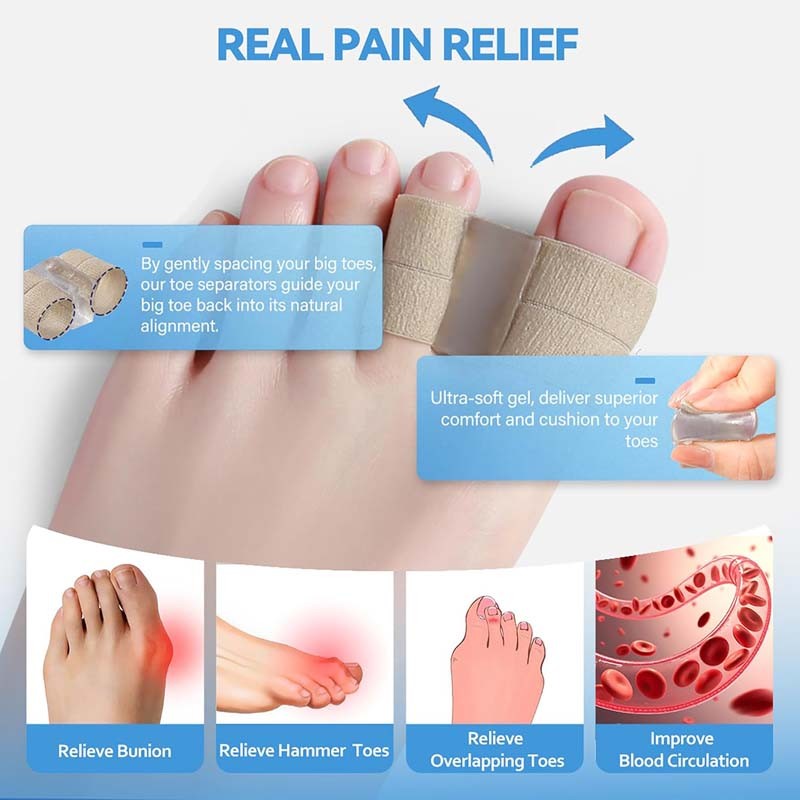 5-10PCS Big Toe Separators for Pain Relief, Bunion Corrector Spacers Straightene