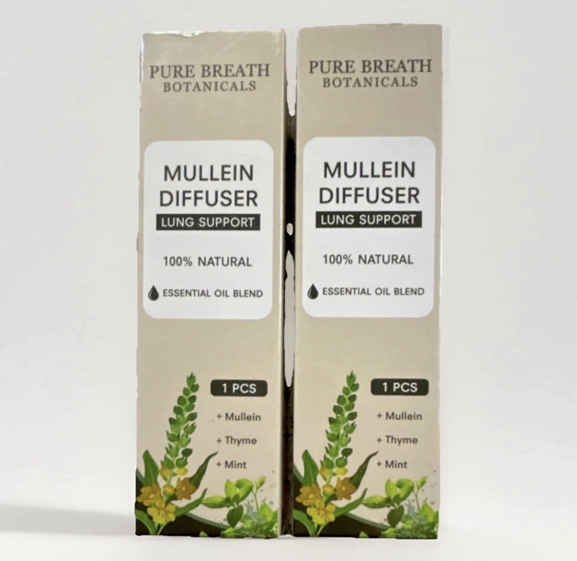 Pure Breath Botanicals Mullein Diffuser Essential Oil Blend Lung Support 1 Pack
