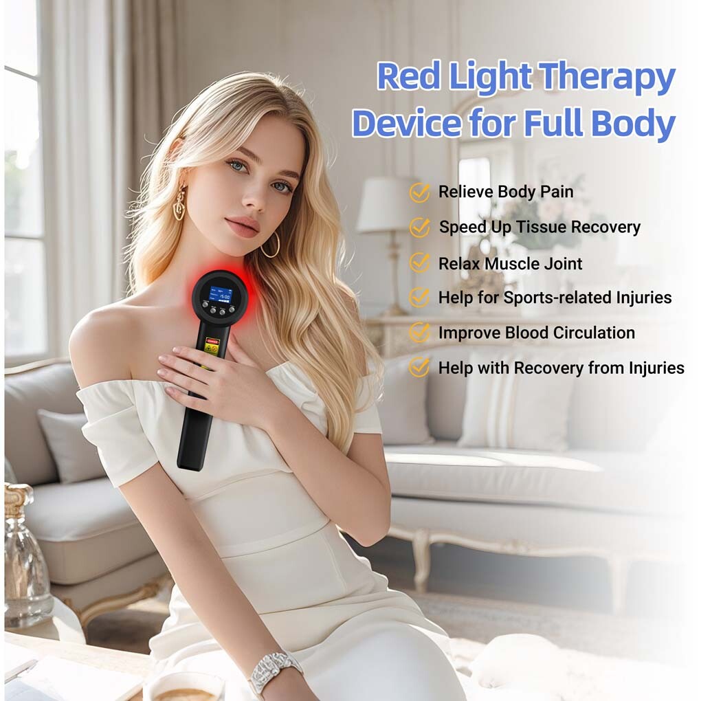 8W Portable 25-Diode Cold Laser Therapy 650nm/808nm LLLT Device for Deep Tissue