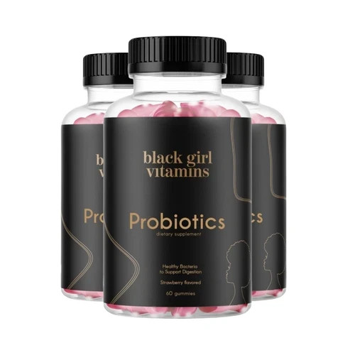 3-Pack Black Girl Vitamins Probiotics Gummies – Supports Digestine – 180 Gummies