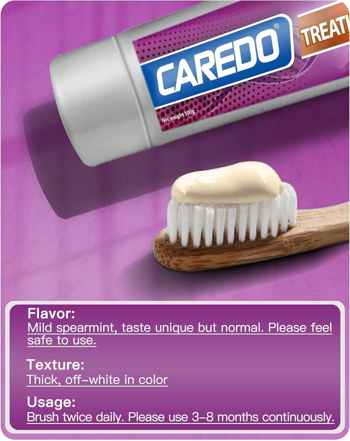 CAREDO Periodontitis Toothpaste Gum Disease Treatment, Enamel Repair, 3.52oz x 2