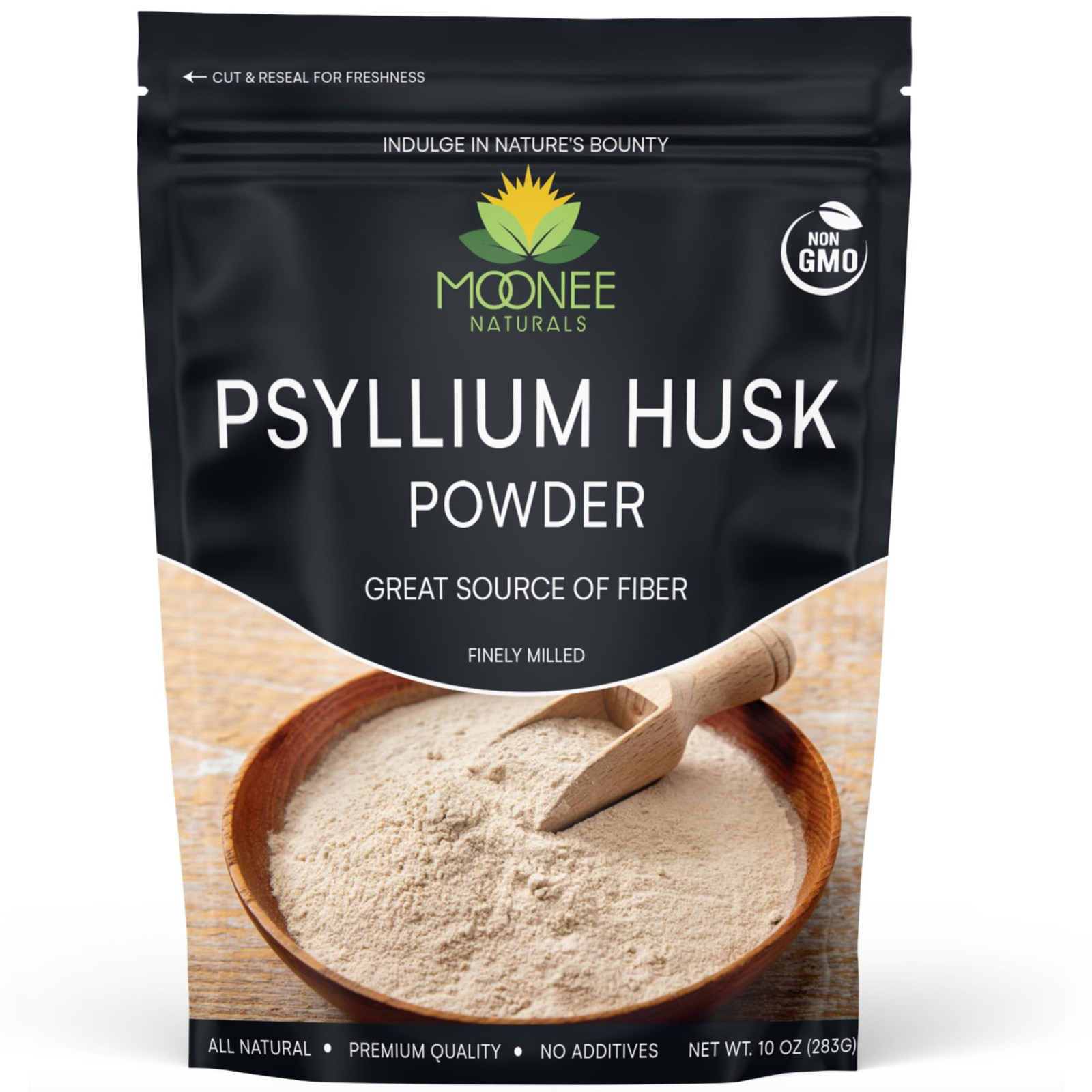 Moonee Naturals Psyllium Husk Powder (10 OZ), Non GMO, 10 Ounce (Pack of 1)