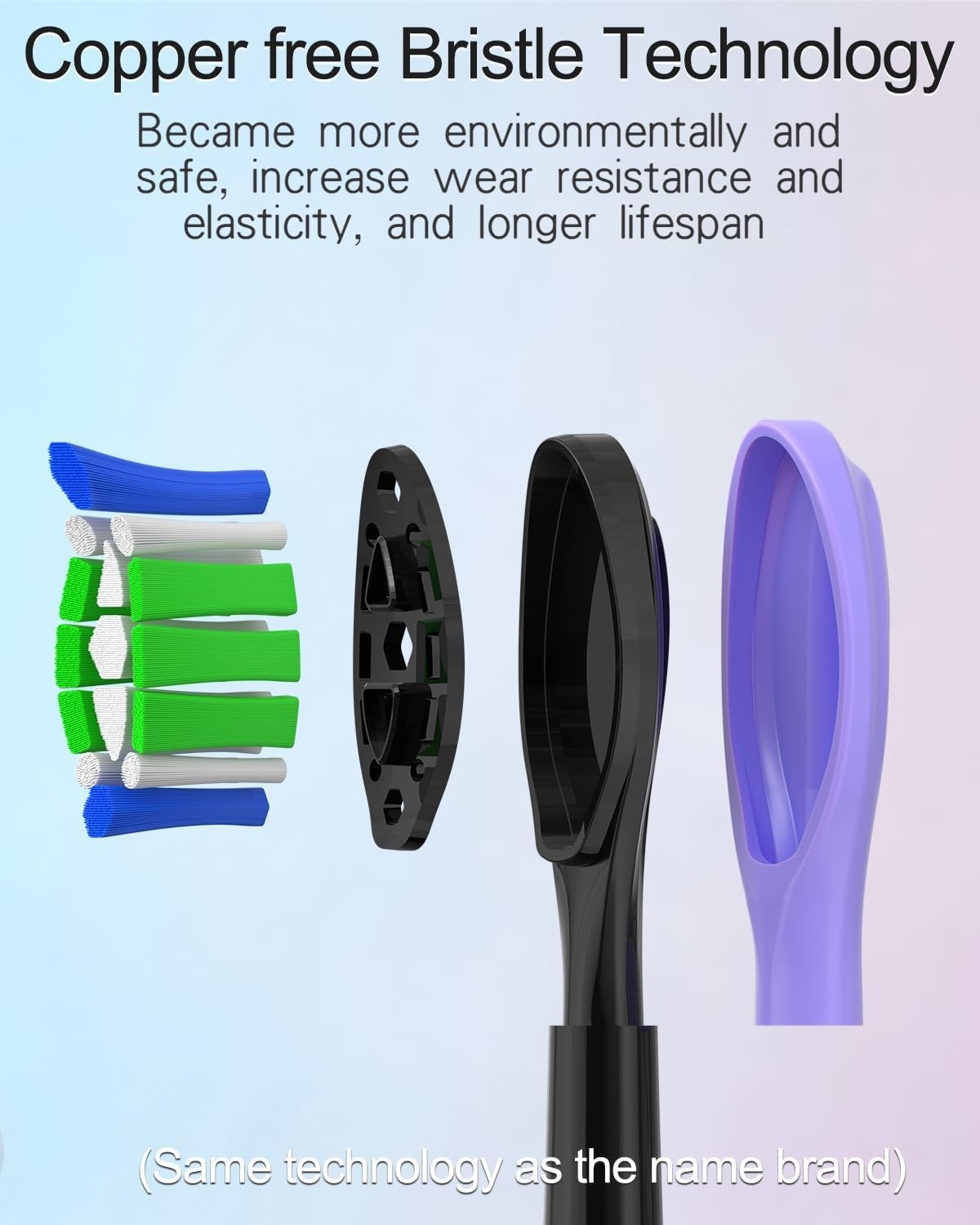 8 Pack Electric Toothbrush Replacement Heads Soft Bristles Black Brush Heads