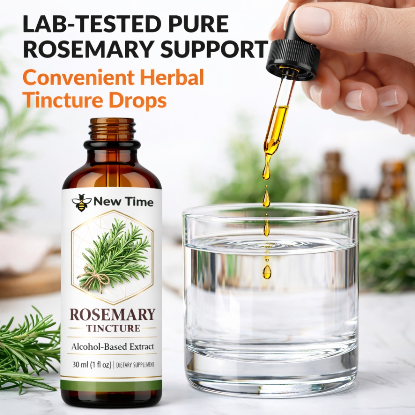 Rosemary Tincture Extract Focus Memory Brain Support Herbal Drops 30ml (1 fl oz)