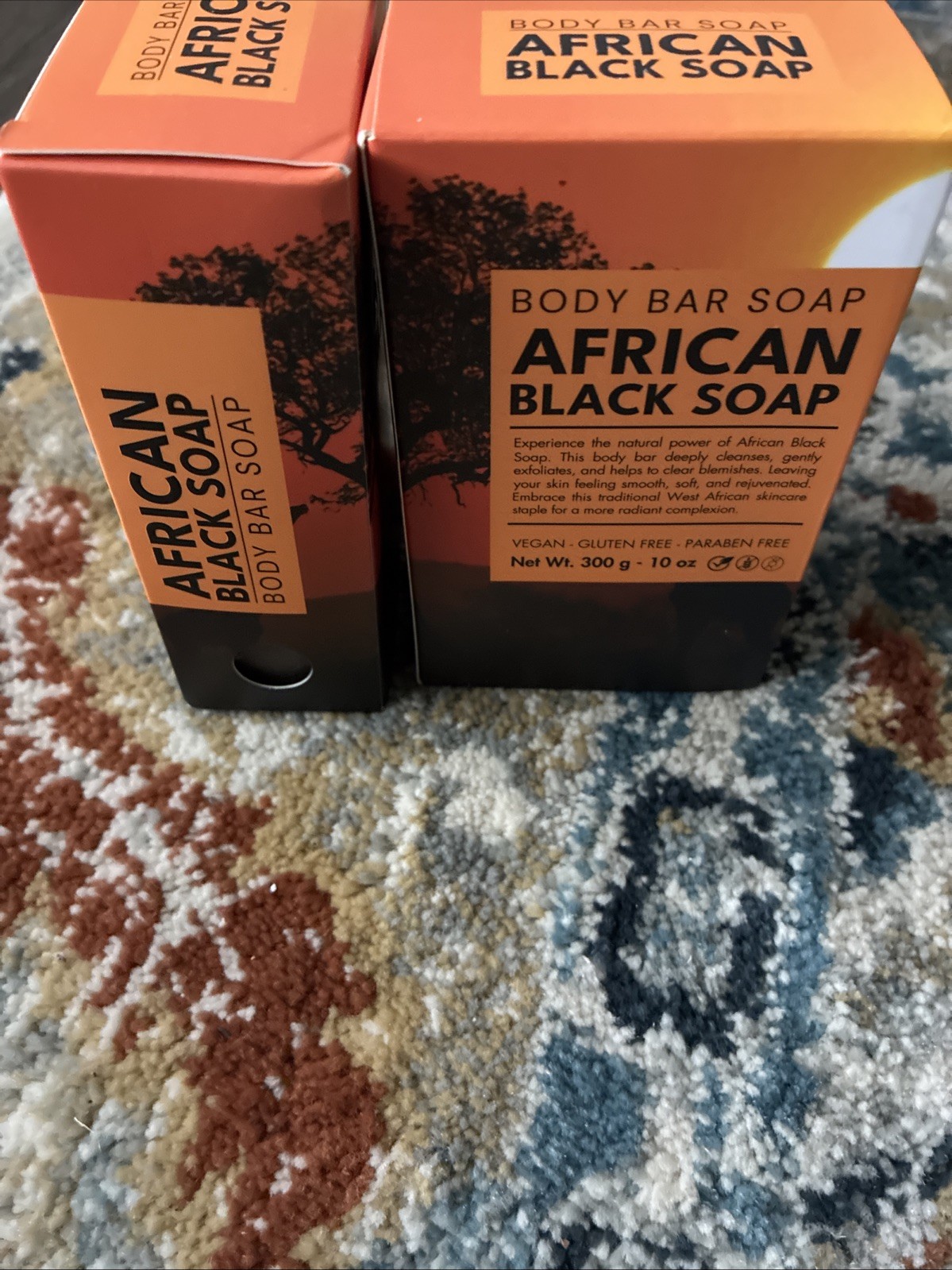 African Black Soap Bar Multipack 2 Bars 10 Oz Vegan Gluten Free Natural Skin