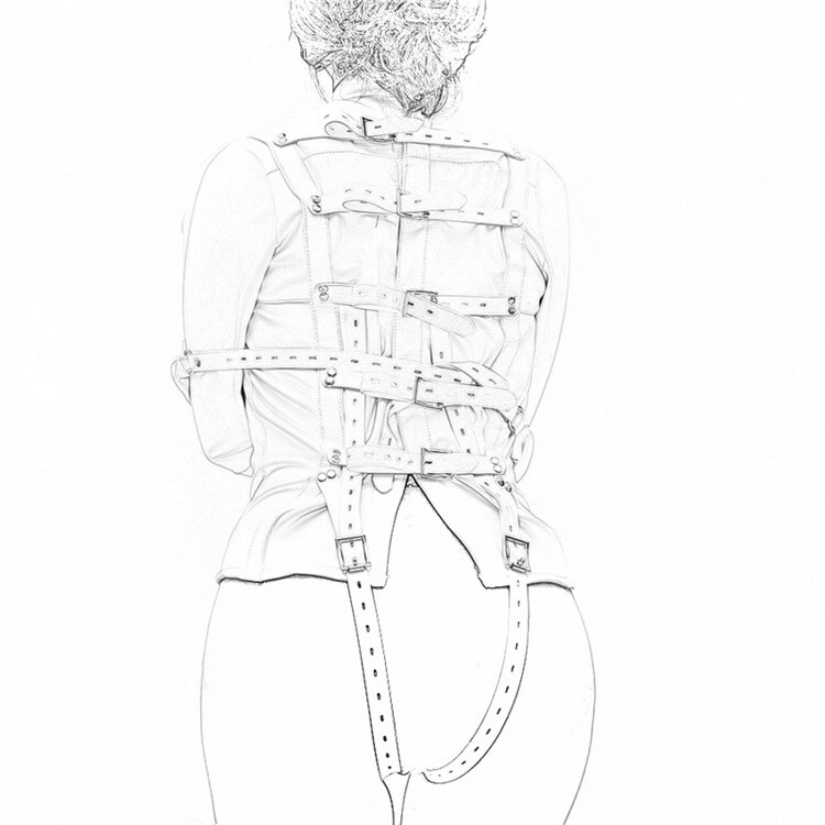 Straight Jacket Asylum Body Harness Armbinder Costume Straitjacket Clubwear US