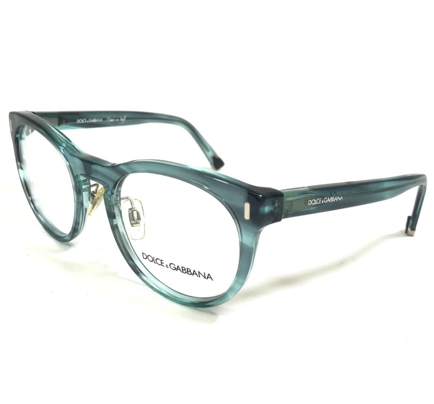 Dolce & Gabbana Eyeglasses Frames DG3240 3010 Blue Horn Round Full Rim 51-20-140