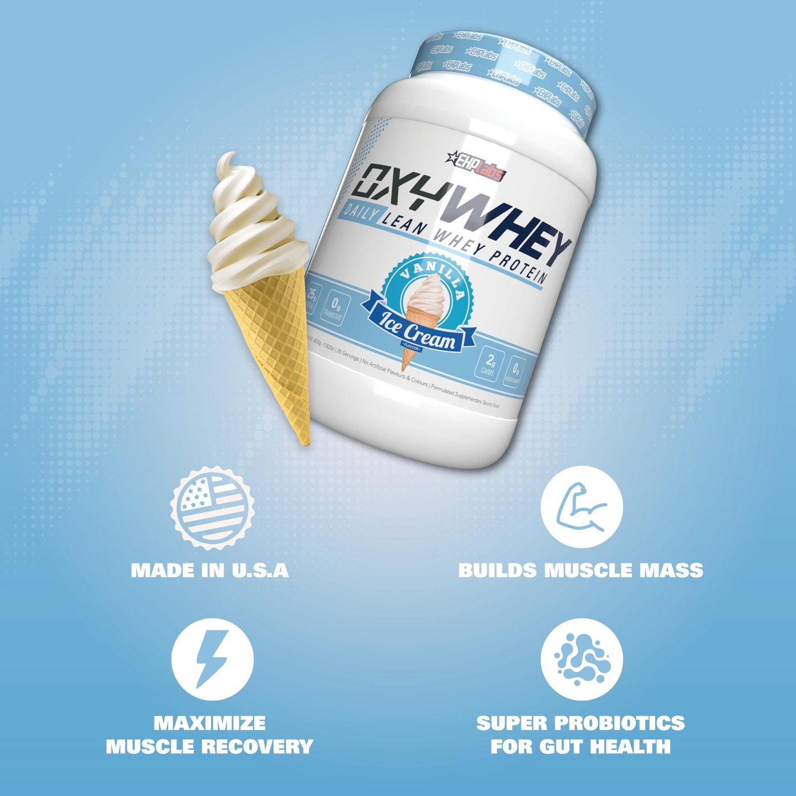 EHP Labs OxyWhey Whey Protein Isolate – 25g High Protein, Low Carb, Sugar Fre…