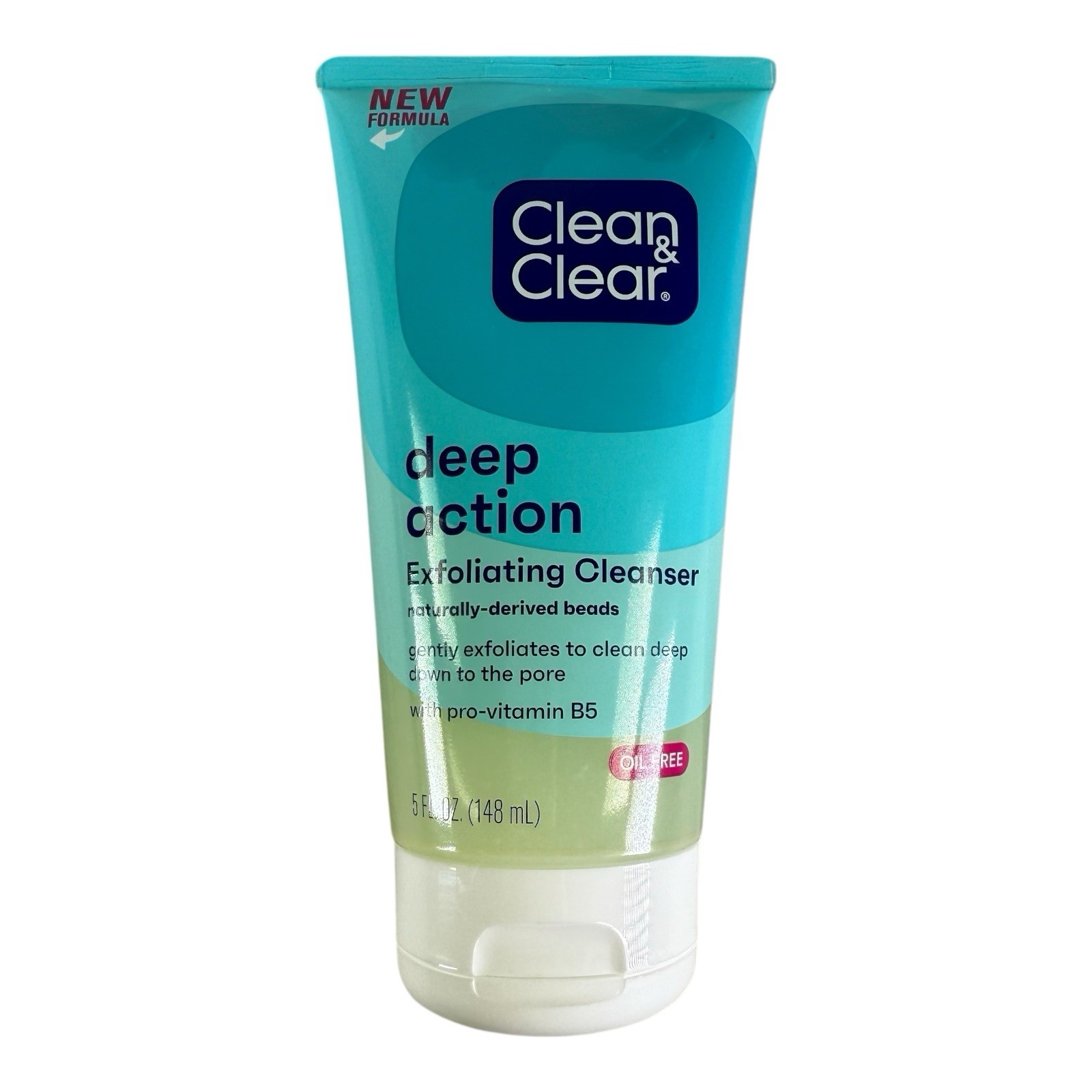 2 Clean & Clear DEEP ACTION Exfoliating Bead Cleanser, Oil Free, 5 fl oz ea NEW