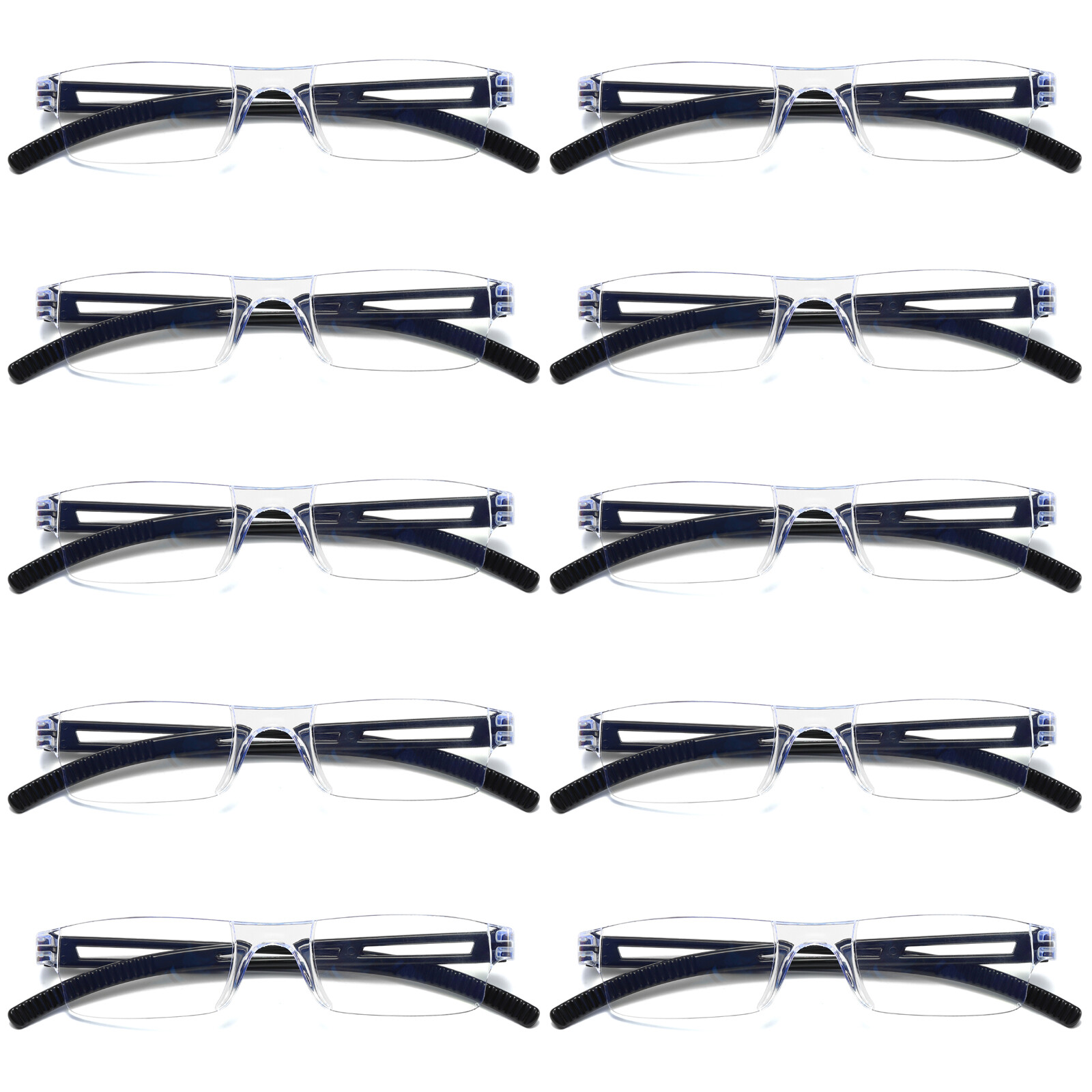 10 Men Women Blue Light Blocking Reading Glasses Rimless Unisex Computer Reader
