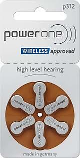 60 Powerone Mercury Free Hearing Aid Batteries Size 312