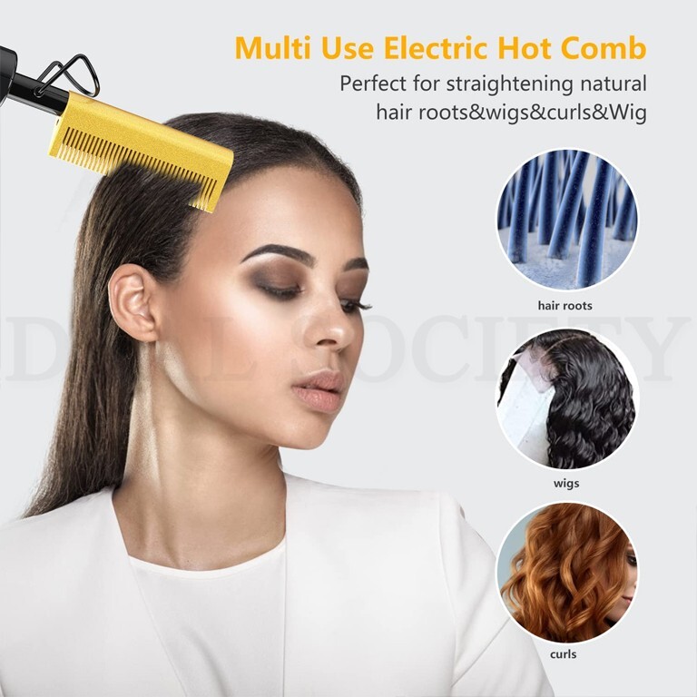 Electric Ceramic pressing Small Hot Comb for thick coarse hair 450℉ Lot of 2