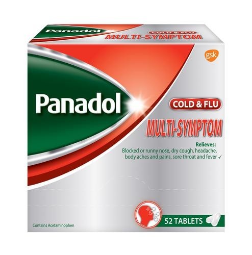 Panadol Multi-Symptoms Relieves Blocked Or Runny Nose, Headache 52 Tablets