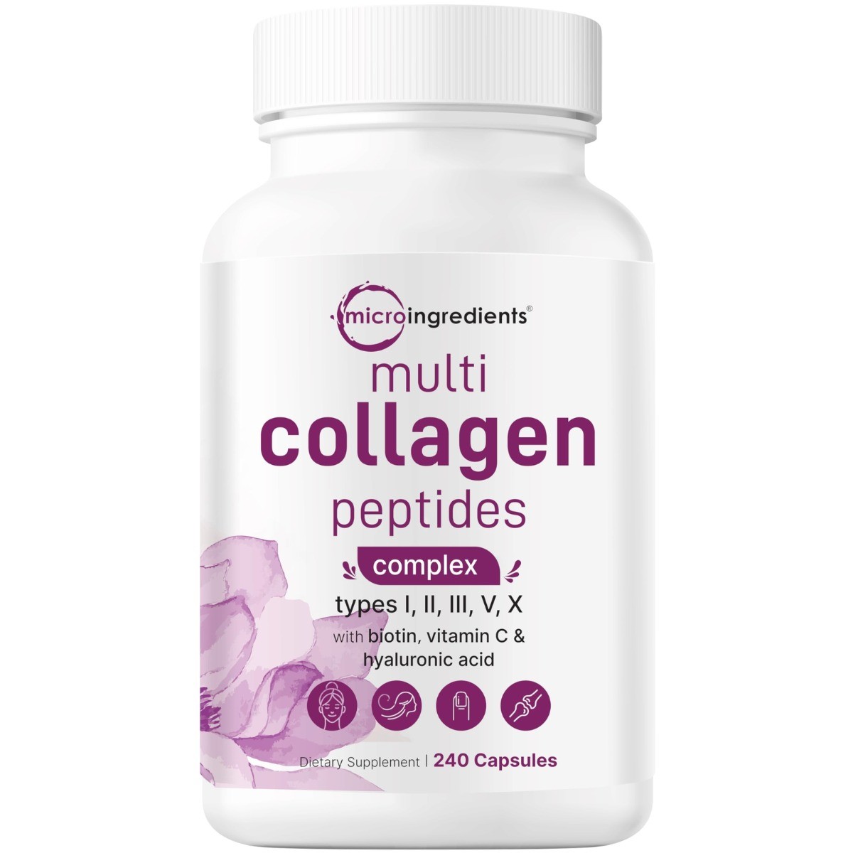 Micro Ingredients Multi Collagen Pills–Types I,II,III,V,X for Hair, Skin & Nails
