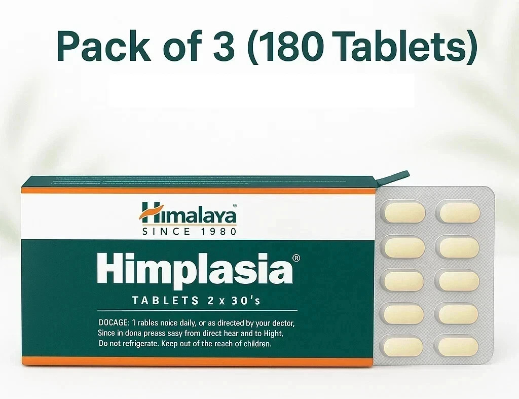Himalaya Himplasia (Pack of 3 x 60 Tabs) Natural Men’s Health Support 180 Tablet