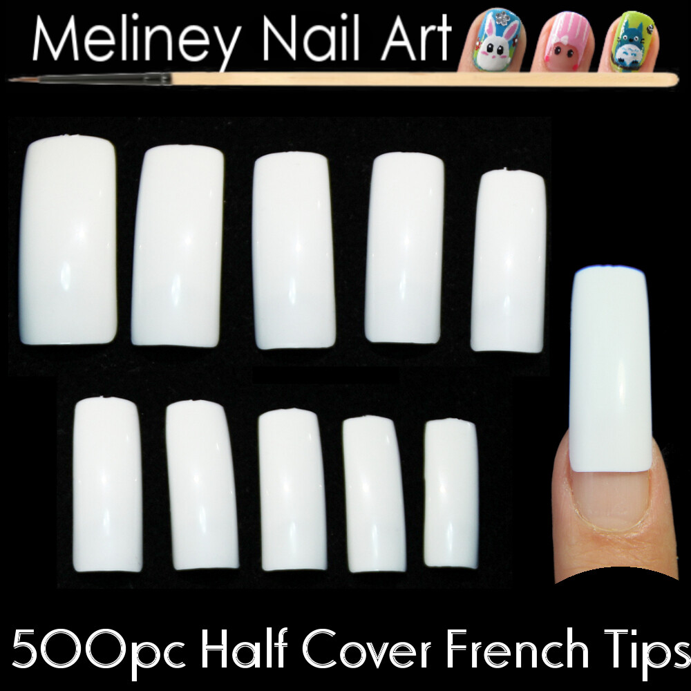 500Pc Half Cover French Tips Full Well False Nails Art Acrylic Long artificial