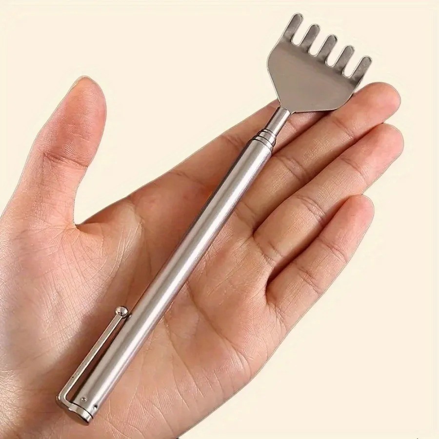 Stainless Steel Back Scratcher Extendable Telescopic Itch Relief Massager Tool