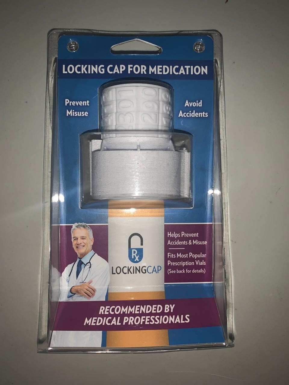 New LOCKING CAP FOR MEDICATION- Gatekeeper 4 Digit Combination Lock on Bottle