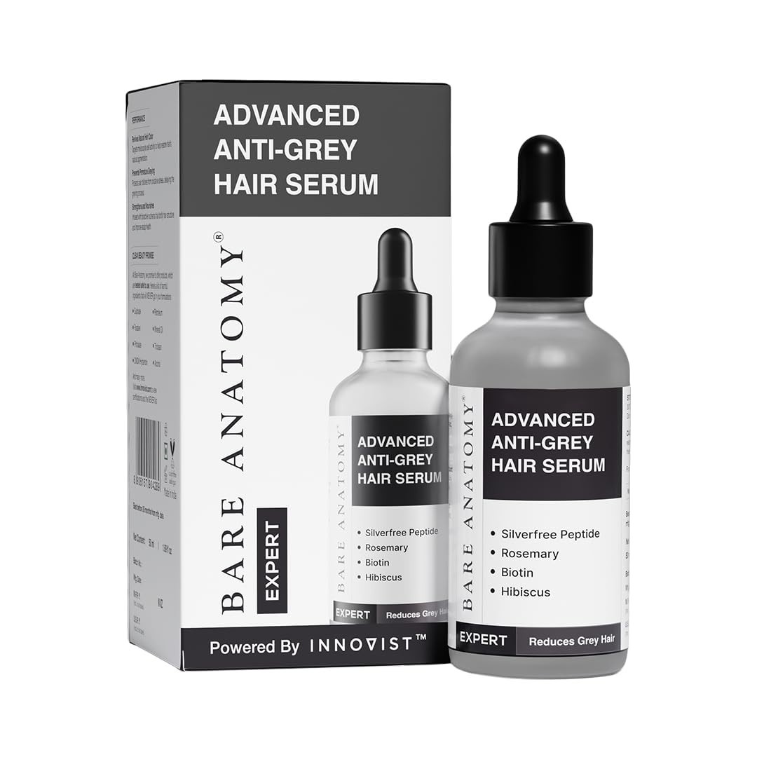 Bare Anatomy Advanced Anti-Grey Serum | Reduces Hair Greying | Silverfree Peptid