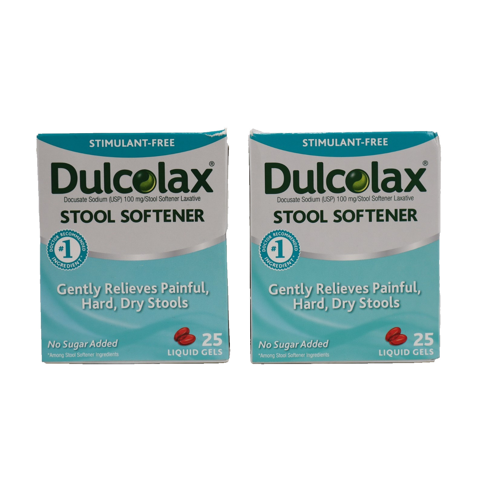 2 PACK Dulcolax Stool Softener Laxative Gel Capsules – 25ct Each EXP 02/2026+