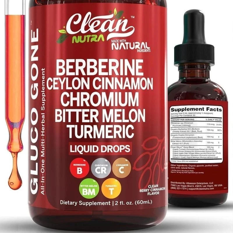 Clean Liquid Berberine with Supplement Ceylon Nutra Cinnamon Drops