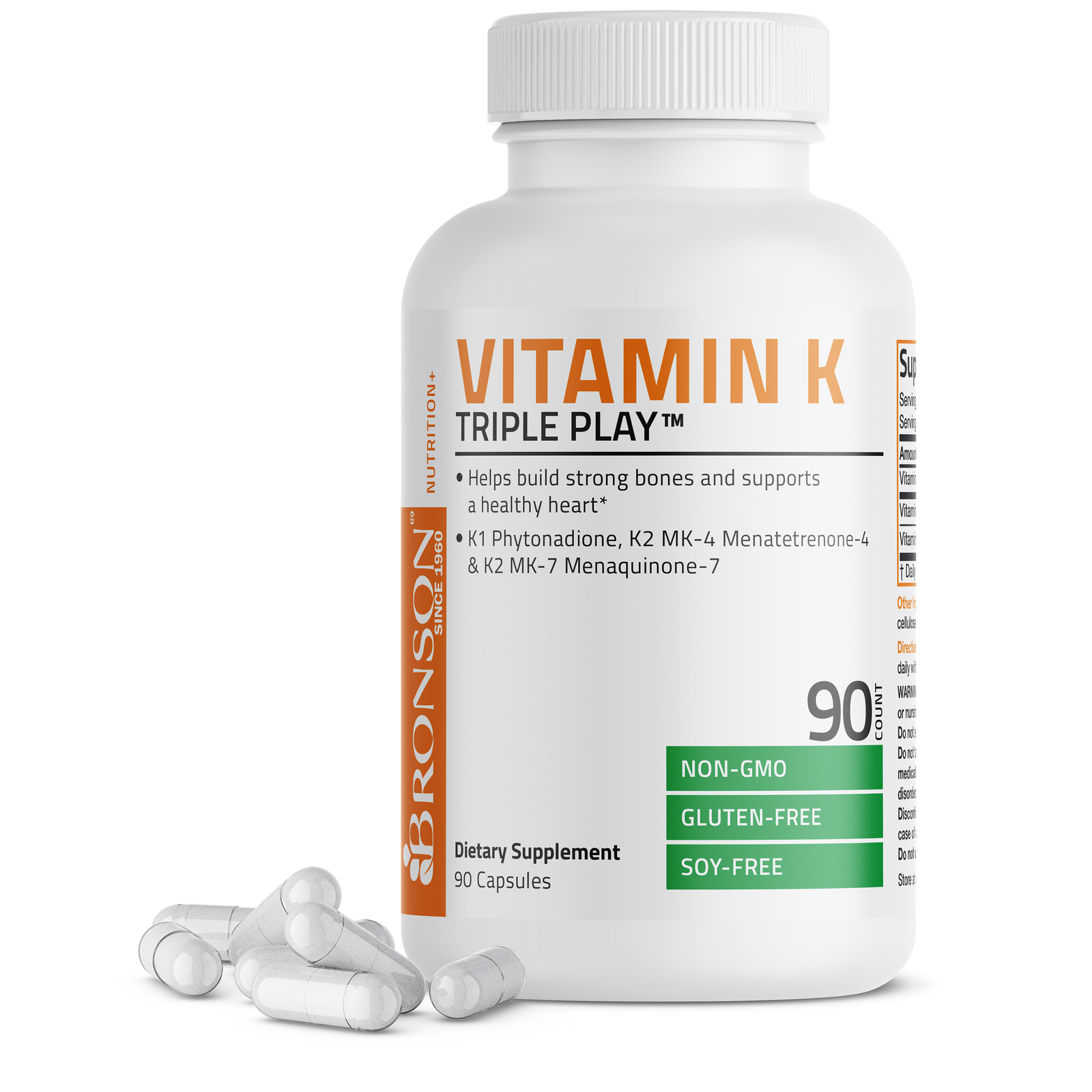 Bronson Vitamin K Triple Play (Vitamin K2/ Vitamin K2/ Vitamin K1)