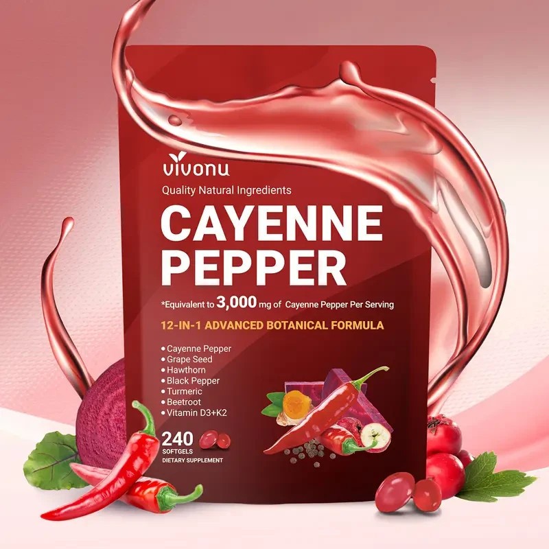 Cayenne Pepper Soft Gels Health Formula, Supports Leg Vein, 240 Softge /1 Bag–