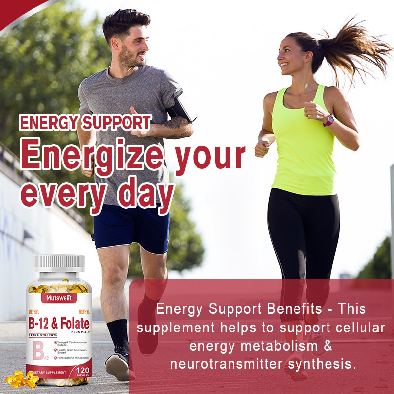 Methyl Folate Capsules, Methylated Multivitamin for Women & Men w/Vitamin B12 B6