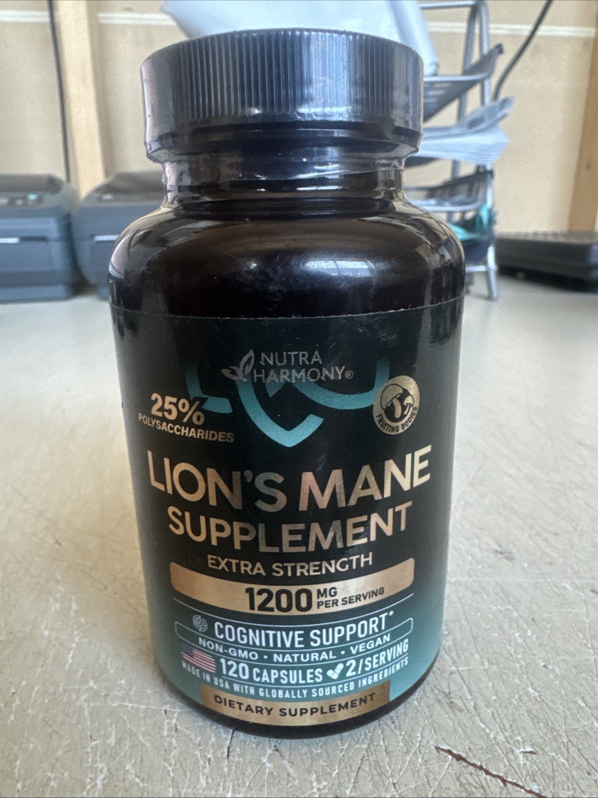 Nutra Harmony Lion’s Mane Supplement – 1200mg – 120 Capsules – EXP 6/27