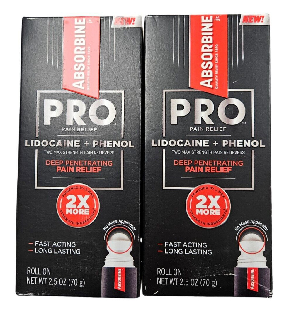 Absorbine PRO Pain Relieving Roll-On 2.5oz ( 2 pack ) ^ black