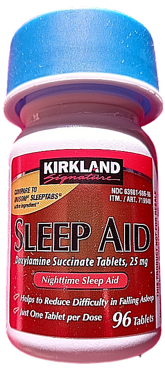 Kirkland Sleep Aid Doxylamine Succinate 25 Mg 96 tablets EXP 12/2025