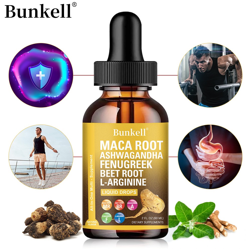 Maca Root Liquid Drops Ashwagandha Fenugreek Beet Root Liquid Multivitamin 60ML