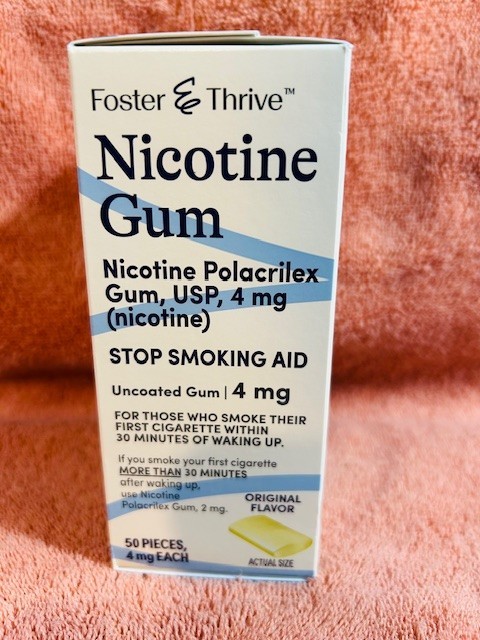 Foster & Thrive Nicotine Gum 4 mg Original Flavor 50 Count New Exp. 05/2026