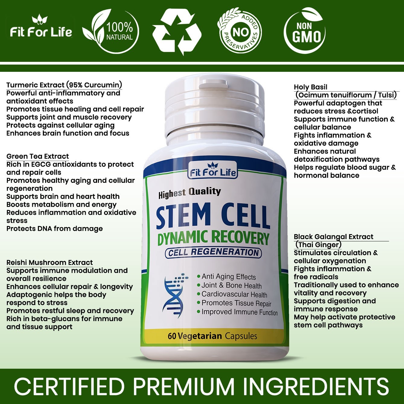 180 X PILLS STEM CELL RECOVERY SUPPORT CELLULAR REPAIR REGENERATION ACTIVATOR