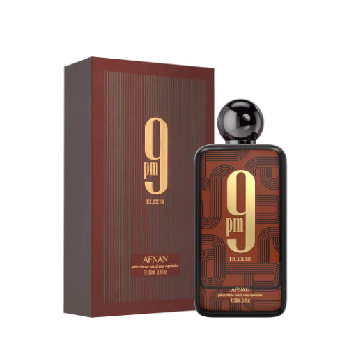 Afnan 9 PM Elixir Unisex Extrait de Parfum 3.4 Fl. Oz.