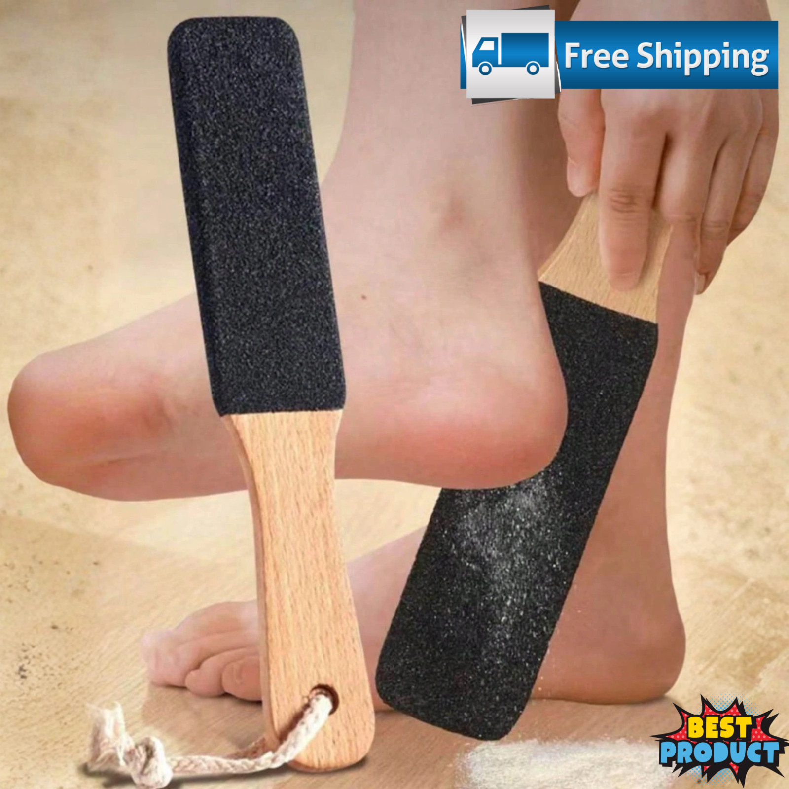 Foot File with Natural Bamboo Handle Deep Exfoliating Callus Remover & SPA Care
