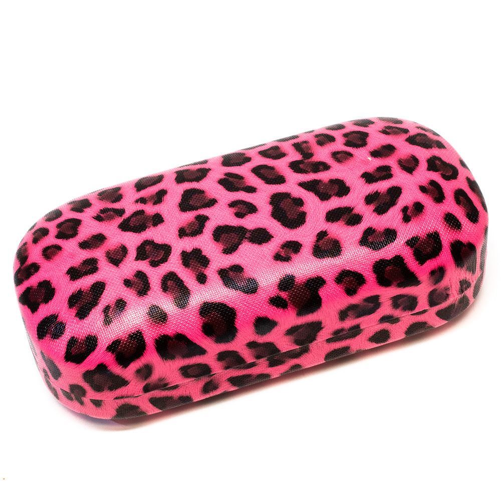 Calabria Large Leopard Animal Print Hard Clamshell Eye/Sunglass Case in 3 Colors